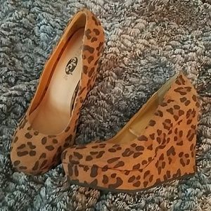 Cheetah print wedge